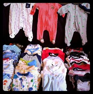 0-3 month baby boy clothing 36 items